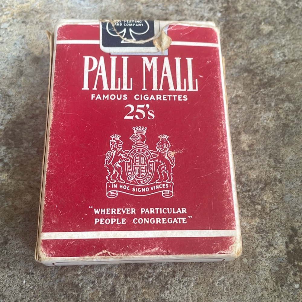 Pall Mall famous cigarettes 25’s vintage playing cards
